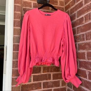 Zara puffed-sleeve sweatshirt